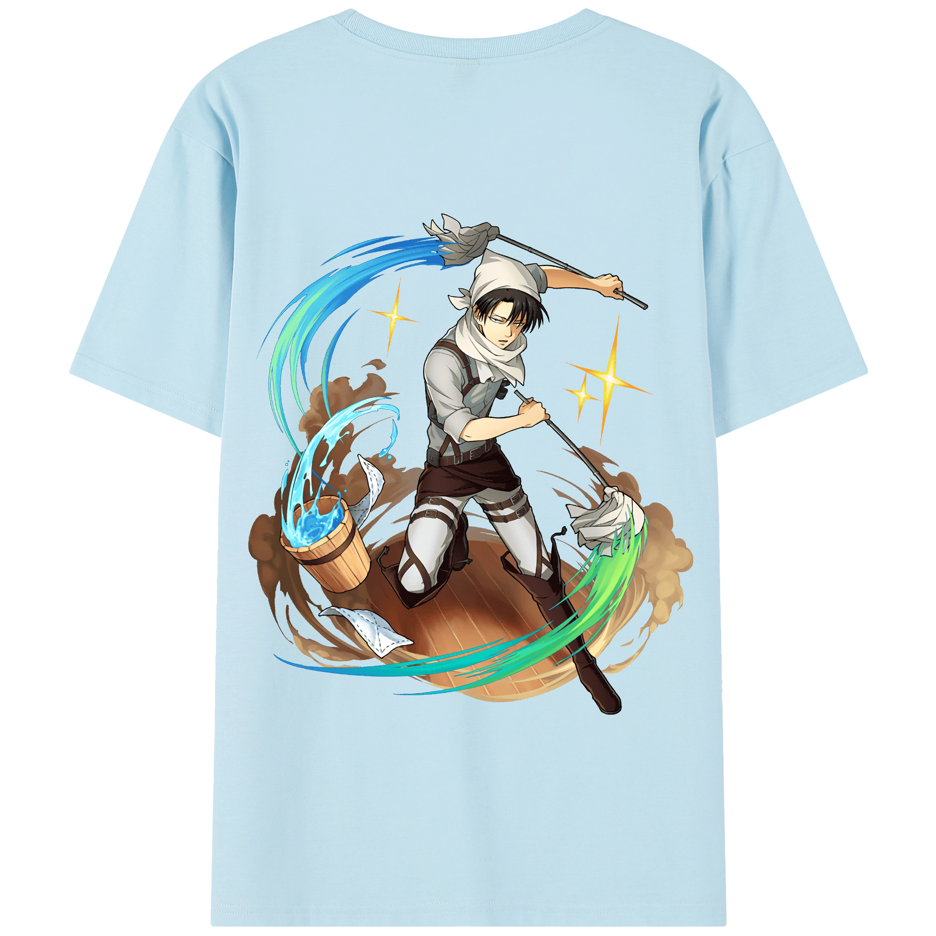 （画像用） 進撃の巨人 リヴァイ·アッカーマン Attack on Titan Levi Ackerman 綿100％半袖Tシャツ（背面プリント）